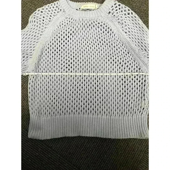 Stylish Light Blue Open Knit Sweater Casual Chic Layering Piece - Picture 6 of 7